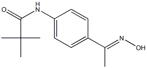 N-{4-[(1E)-N-hydroxyethanimidoyl]phenyl}-2,2-dimethylpropanamide 化学構造式