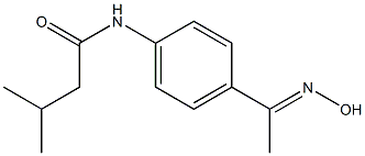 N-{4-[(1E)-N-hydroxyethanimidoyl]phenyl}-3-methylbutanamide 化学構造式