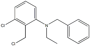 N-benzyl-3-chloro-2-(chloromethyl)-N-ethylaniline 化学構造式