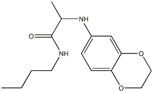 N-butyl-2-(2,3-dihydro-1,4-benzodioxin-6-ylamino)propanamide Struktur