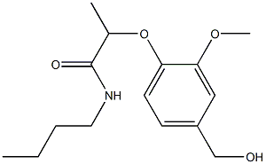 N-butyl-2-[4-(hydroxymethyl)-2-methoxyphenoxy]propanamide,,结构式