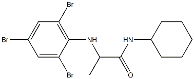 N-cyclohexyl-2-[(2,4,6-tribromophenyl)amino]propanamide 结构式