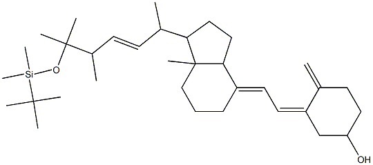 3-(2-{1-[5-(tert-Butyl-dimethyl-silanyloxy)-1,4,5-trimethyl-hex-2-enyl]-7a-methyl-octahydro-inden-4-ylidene}-ethylidene)-4-methylene-cyclohexanol,,结构式