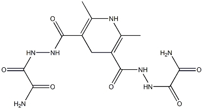 2-[2-[2,6-dimethyl-5-[(oxamoylamino)carbamoyl]1,4-dihydropyridine-3-carbonyl]hydrazinyl]-2-oxo-acetamide Struktur