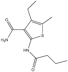 2-(butyrylamino)-4-ethyl-5-methyl-3-thiophenecarboxamide,,结构式