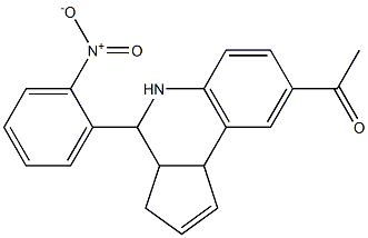 1-(4-{2-nitrophenyl}-3a,4,5,9b-tetrahydro-3H-cyclopenta[c]quinolin-8-yl)ethanone Structure