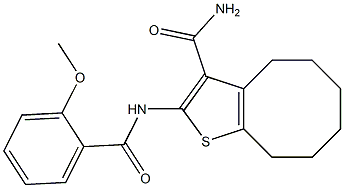 2-[(2-methoxybenzoyl)amino]-4,5,6,7,8,9-hexahydrocycloocta[b]thiophene-3-carboxamide Structure