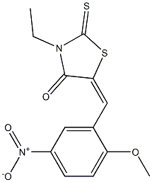 3-ethyl-5-{5-nitro-2-methoxybenzylidene}-2-thioxo-1,3-thiazolidin-4-one Structure
