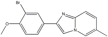 2-bromo-4-(6-methylimidazo[1,2-a]pyridin-2-yl)phenyl methyl ether 化学構造式