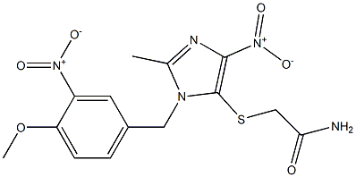 2-[(4-nitro-1-{3-nitro-4-methoxybenzyl}-2-methyl-1H-imidazol-5-yl)sulfanyl]acetamide Structure