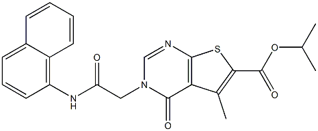 isopropyl 5-methyl-3-[2-(1-naphthylamino)-2-oxoethyl]-4-oxo-3,4-dihydrothieno[2,3-d]pyrimidine-6-carboxylate 结构式