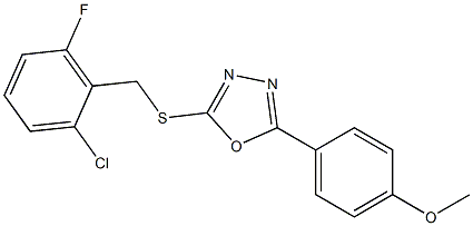 2-{[(2-chloro-6-fluorophenyl)methyl]sulfanyl}-5-[4-(methyloxy)phenyl]-1,3,4-oxadiazole|