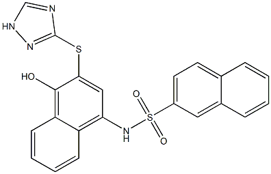 N-[4-hydroxy-3-(1H-1,2,4-triazol-3-ylsulfanyl)-1-naphthyl]-2-naphthalenesulfonamide 结构式