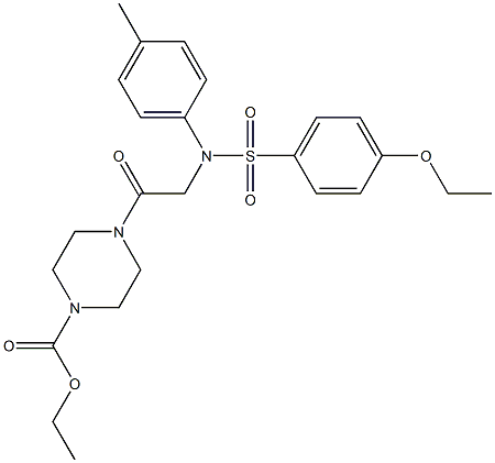 ethyl 4-({[(4-ethoxyphenyl)sulfonyl]-4-methylanilino}acetyl)-1-piperazinecarboxylate Structure