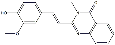 2-[2-(4-hydroxy-3-methoxyphenyl)vinyl]-3-methyl-4(3H)-quinazolinone 化学構造式