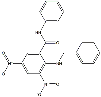 2-(benzylamino)-3,5-bisnitro-N-phenylbenzamide Struktur