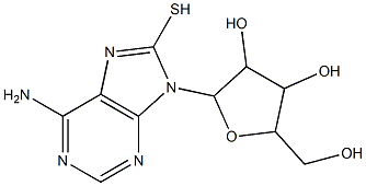 2-(6-amino-8-sulfanyl-9H-purin-9-yl)-5-(hydroxymethyl)tetrahydro-3,4-furandiol Struktur