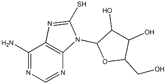 2-(6-amino-8-sulfanyl-9H-purin-9-yl)-5-(hydroxymethyl)tetrahydro-3,4-furandiol 结构式