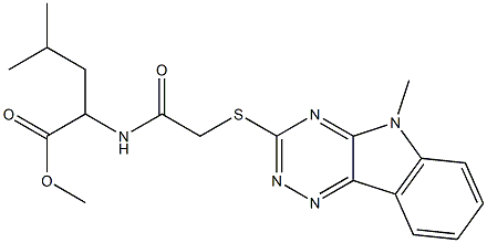 methyl 4-methyl-2-({[(5-methyl-5H-[1,2,4]triazino[5,6-b]indol-3-yl)sulfanyl]acetyl}amino)pentanoate Structure