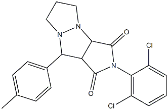 2-(2,6-dichlorophenyl)-9-(4-methylphenyl)tetrahydro-5H-pyrazolo[1,2-a]pyrrolo[3,4-c]pyrazole-1,3(2H,3aH)-dione Struktur