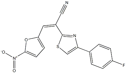 2-[4-(4-fluorophenyl)-1,3-thiazol-2-yl]-3-{5-nitro-2-furyl}acrylonitrile 结构式