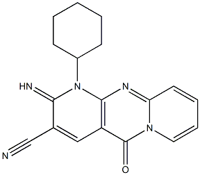 1-cyclohexyl-2-imino-5-oxo-1,5-dihydro-2H-dipyrido[1,2-a:2,3-d]pyrimidine-3-carbonitrile 化学構造式