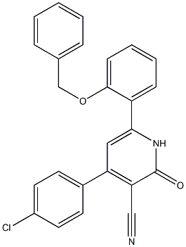 6-[2-(benzyloxy)phenyl]-4-(4-chlorophenyl)-2-oxo-1,2-dihydro-3-pyridinecarbonitrile Struktur