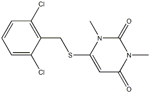 6-[(2,6-dichlorobenzyl)sulfanyl]-1,3-dimethyl-2,4(1H,3H)-pyrimidinedione 化学構造式