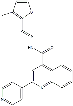 N'-[(3-methyl-2-thienyl)methylene]-2-(4-pyridinyl)-4-quinolinecarbohydrazide,,结构式