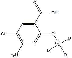 4-Amino-5-chloro-2-(methoxy-13C,  d3)-benzoic  acid Structure