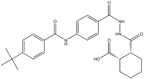 (1S,2R)-2-{[2-(4-{[4-(tert-butyl)benzoyl]amino}benzoyl)hydrazino]carbonyl}cyclohexanecarboxylic acid,,结构式