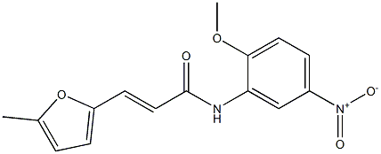 (E)-N-(2-methoxy-5-nitrophenyl)-3-(5-methyl-2-furyl)-2-propenamide,,结构式