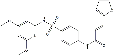 (E)-N-(4-{[(2,6-dimethoxy-4-pyrimidinyl)amino]sulfonyl}phenyl)-3-(2-furyl)-2-propenamide,,结构式