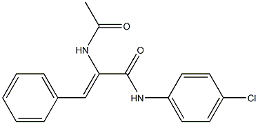 (Z)-2-(acetylamino)-N-(4-chlorophenyl)-3-phenyl-2-propenamide 结构式