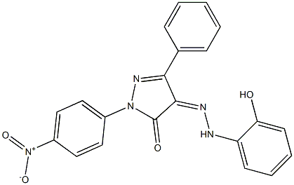 1-(4-nitrophenyl)-3-phenyl-1H-pyrazole-4,5-dione 4-[N-(2-hydroxyphenyl)hydrazone] Structure