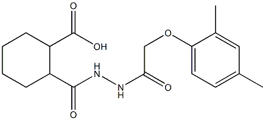 2-({2-[2-(2,4-dimethylphenoxy)acetyl]hydrazino}carbonyl)cyclohexanecarboxylic acid Struktur