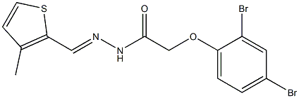 2-(2,4-dibromophenoxy)-N'-[(E)-(3-methyl-2-thienyl)methylidene]acetohydrazide 化学構造式