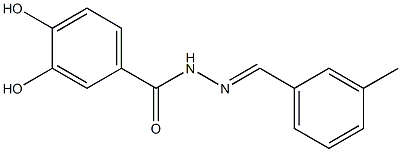 3,4-dihydroxy-N'-[(E)-(3-methylphenyl)methylidene]benzohydrazide Struktur