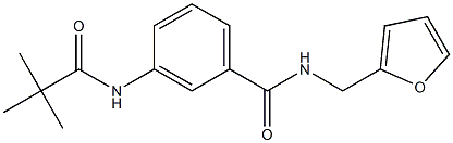 3-[(2,2-dimethylpropanoyl)amino]-N-(2-furylmethyl)benzamide 化学構造式