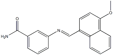 3-{[(E)-(4-methoxy-1-naphthyl)methylidene]amino}benzamide,,结构式