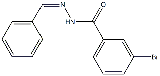3-bromo-N'-[(Z)-phenylmethylidene]benzohydrazide,,结构式