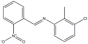 N-(3-chloro-2-methylphenyl)-N-[(E)-(2-nitrophenyl)methylidene]amine 化学構造式