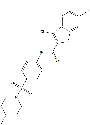 3-chloro-6-methoxy-N-{4-[(4-methyl-1-piperidinyl)sulfonyl]phenyl}-1-benzothiophene-2-carboxamide