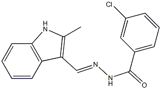 3-chloro-N'-[(E)-(2-methyl-1H-indol-3-yl)methylidene]benzohydrazide Struktur