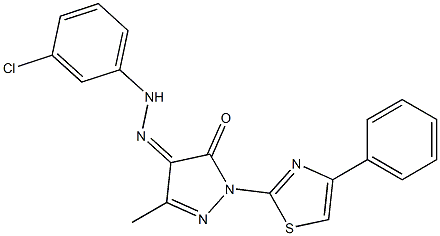 3-methyl-1-(4-phenyl-1,3-thiazol-2-yl)-1H-pyrazole-4,5-dione 4-[N-(3-chlorophenyl)hydrazone]