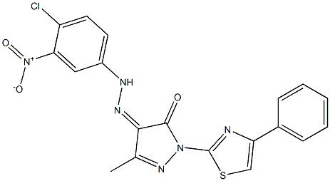 3-methyl-1-(4-phenyl-1,3-thiazol-2-yl)-1H-pyrazole-4,5-dione 4-[N-(4-chloro-3-nitrophenyl)hydrazone]