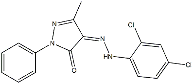 3-methyl-1-phenyl-1H-pyrazole-4,5-dione 4-[N-(2,4-dichlorophenyl)hydrazone] Struktur