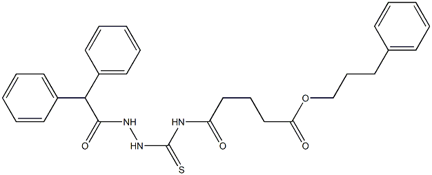 3-phenylpropyl 5-({[2-(2,2-diphenylacetyl)hydrazino]carbothioyl}amino)-5-oxopentanoate,,结构式