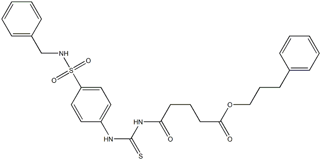 3-phenylpropyl 5-[({4-[(benzylamino)sulfonyl]anilino}carbothioyl)amino]-5-oxopentanoate|