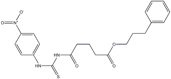 3-phenylpropyl 5-{[(4-nitroanilino)carbothioyl]amino}-5-oxopentanoate,,结构式